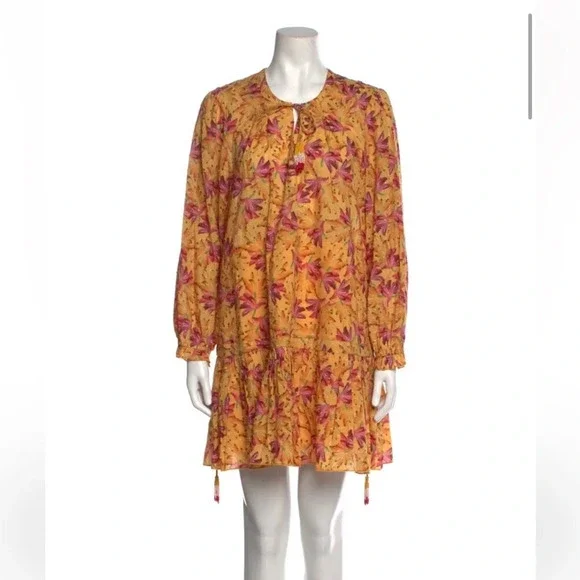 Farm Rio Banana Sunshine Mini Dress in Multi Color- Size Medium - Picture 4 of 8